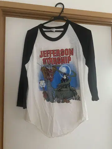 빈티지 JEFFERSON STARSHIP 래글런 락 T 밴딩 T