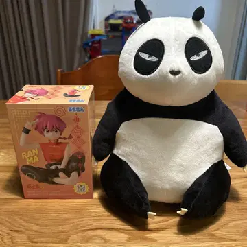 란마 쵸코노세 피규어와 메챠모후굿토 봉제 인형 사오토메 겐마(팬더)