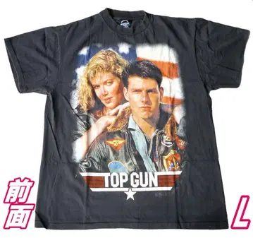 영화 TOP GUN 티셔츠 싱글 스티치 사양 빈티지 가공 L 사이즈