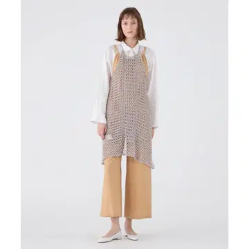 [ MACPHEE ] 메탈릭 크로셰 에이프런 원피스