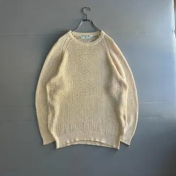 PILGRIM 로우게이지 편직 크루넥 스웨터 크림 사이즈 3