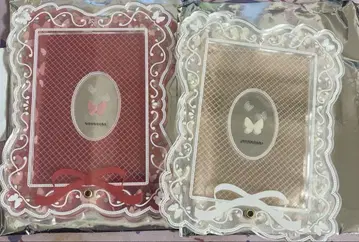 후쿠야 5주년 튤 버터플라이 아크릴 프레임 아크릴 스탠드 화이트 레드
