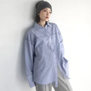 hellam 레이어드 디자인 오버 사이즈 셔츠