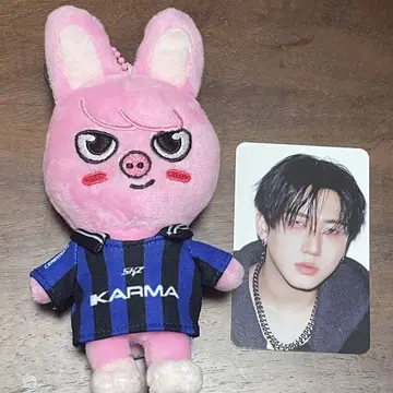 스키즈 KARMA SKZOOver 키링 돼끼 창빈 트레이딩 카드