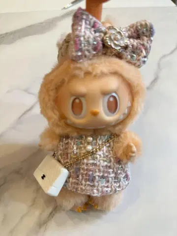 핑크 계열 트위드 라브브 17cm 옷 갈아입기 봉제 인형 의류 3세트