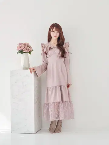 로제 뮤즈 raffle slit Race switching dress