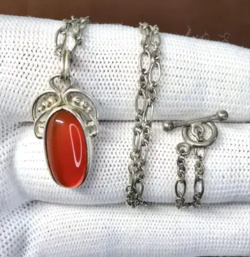 새상품급 Georg Jensen 2005 목걸이 카넬리안 실버925