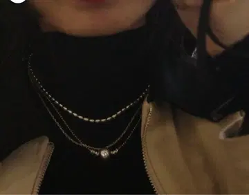 오벌 비즈 목걸이 silver925