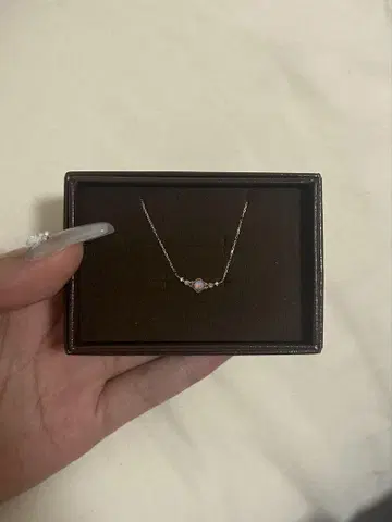 agete 목걸이 10K 펄 다이아몬드