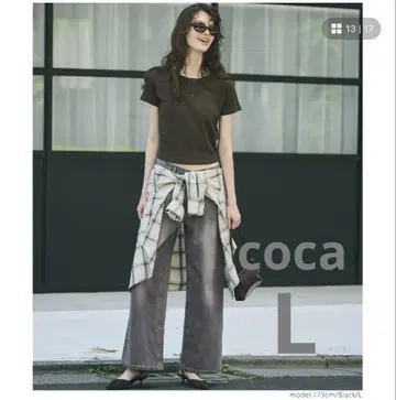 coca 로우라이즈 와이드 데님 black