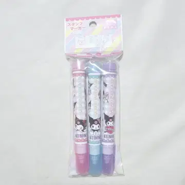 산리오 퓨로랜드 한정판 쿠로미 스탬프 마커 핑크 파랑 보라색