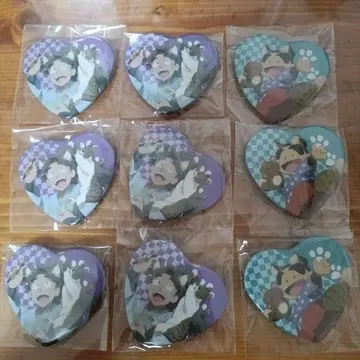 닌타마 란타로 난자타운 하트형 캔뱃지 타케야 하치자에몬 신베