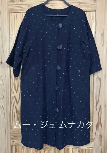 무나카타 무쥬 쿠루메가스리 가을 상품 노카라 자켓 코트