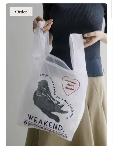 weakend. 심해 자수 오간자 백 화이트 미사용 새상품