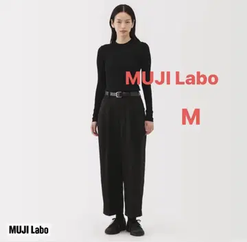 무인양품 MUJI Labo 강연 코튼 니트 긴팔 풀오버 M
