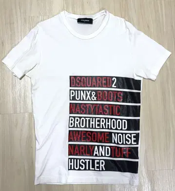 DSQUARED2 19SS 테이프 로고 프린트 크루넥 반팔 T셔츠