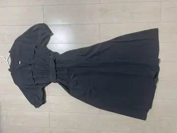 다크 그레이 반팔 롱 원피스 벨트 포함