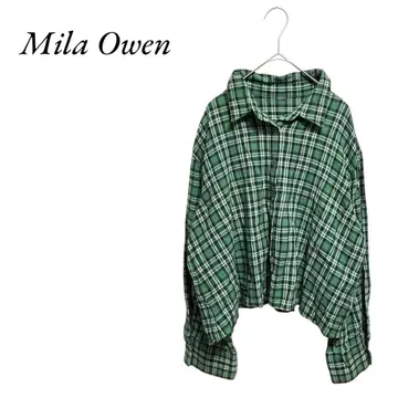 Mila owen 요크 개더 단장 플란넬 셔츠