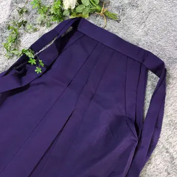 무지 보라색 플리츠 하카마 L 사이즈
