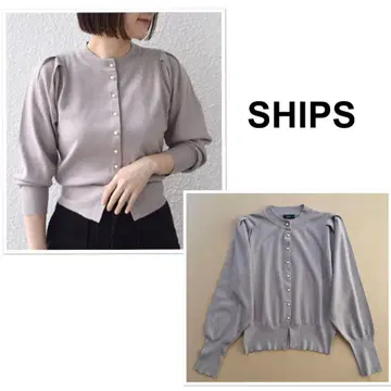 SHIPS 펄 모티브 버튼 베이직 가디건