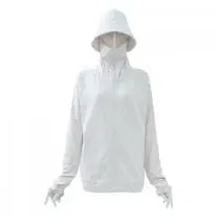 택 포함 새상품 여성용 쿨 UV 선쉐이드 후드티 EX 아이보리 LL