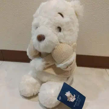 새상품 디즈니 푸우 화이트 푸우 봉제 인형 장갑 머플러