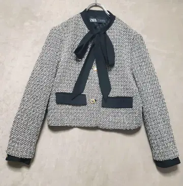 ZARA 리본 디테일 텍스처 블레이저 S 사이즈
