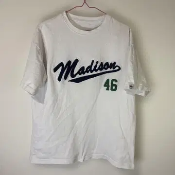 Madison 46 와펜 화이트 T셔츠 MUSA 코튼 오버 사이즈