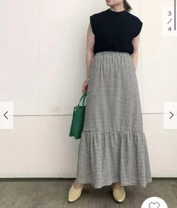 아이템즈 어반 리서치 체크 롱 스커트