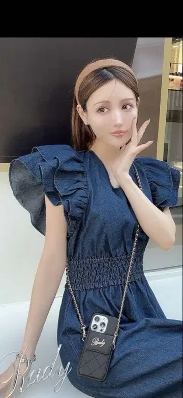Rady 데님 프릴 원피스
