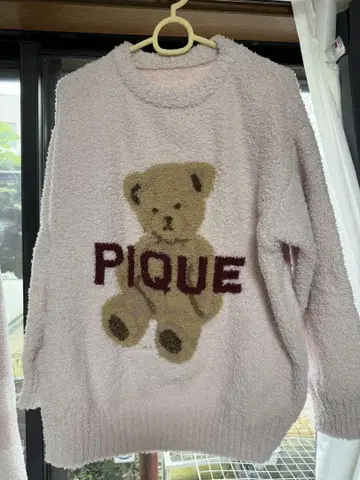 PIQUE 곰 자수 보아 룸웨어 세트