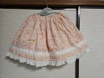희망 초기 BABY 체크 꽃무늬 스커트