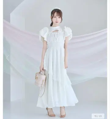 로제 뮤즈 Jacquard 체크 dress 화이트