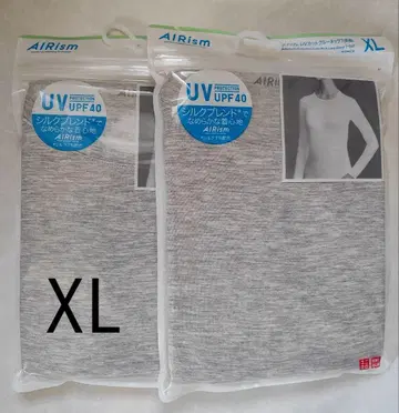 에어리즘 UV컷 크루넥T 긴팔 XL 그레이 2장 세트