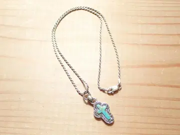이탈리아제 실버 925 터콰이즈 크로스 목걸이