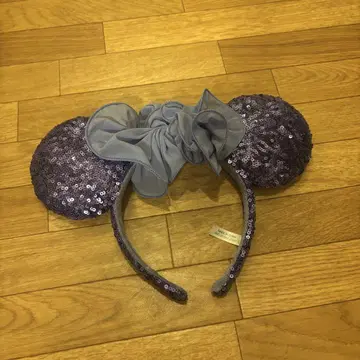 미키 모양 보라색 스팽글 머리띠