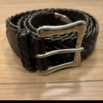 J&M DAVIDSON 블랙 가죽 메쉬 벨트 size 34