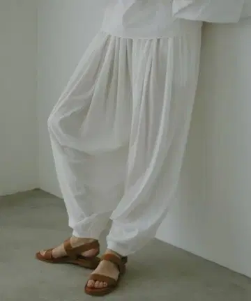 ETRE TOKYO 컷개더벌룬 팬츠 WHITE / S