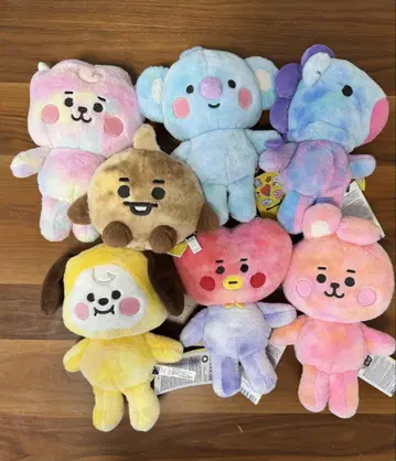 BT21 코튼 캔디 레인보우 봉제 인형 7개 세트