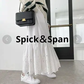새상품 Spick & Span 컷워크 레이스 스커트 화이트 레이스 S