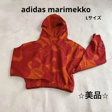 adidas marimekko 콜라보 새상품급 여성용 후드티 숏 기장