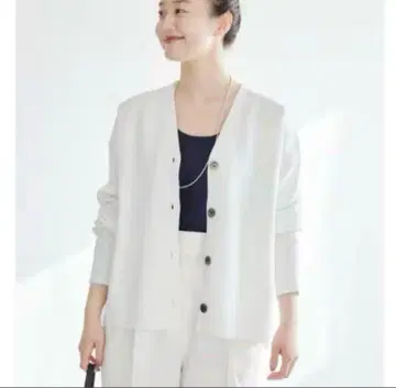 이에나 IENA 파인코튼 스무스 가디건 2024 화이트