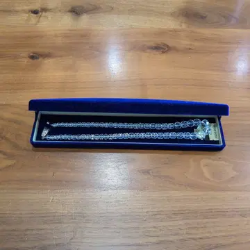 크리스탈 클리어 목걸이 새상품 미사용 40cm