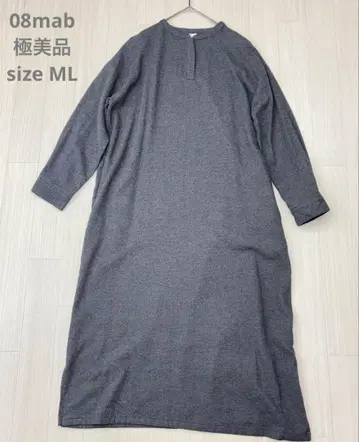 08mab 08맵 헤링본 스탠드 카라 롱 원피스 L