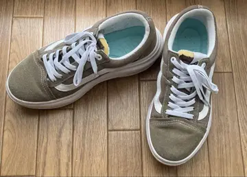 반스 vans 통굽 스니커즈 25.5cm 카키 베이지