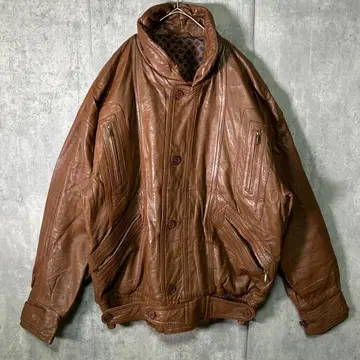 빈티지 가죽 블루종 브라운 봄버 자켓 아름다운 실루엣