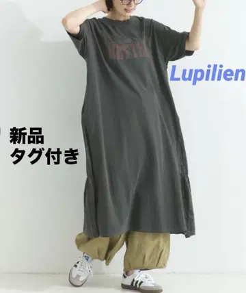 Lupilien 루필리안 천축 피그먼트 천 절개 로고 프린트 원피스