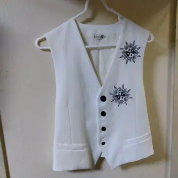 BBCO 비비코 프리 사이즈 화이트 베스트 자수