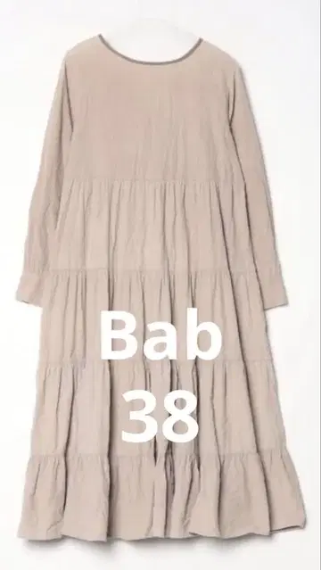 Bab // 베이지 긴팔 티어드 롱 원피스 코듀로이 38