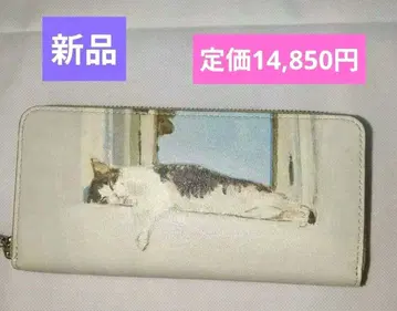 새상품 맨해트너즈 장지갑 좋은 잠 고양이 패턴 라운드 지퍼